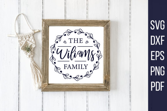 A Personalized Family Monogram SVG with Leaf Floral Elements