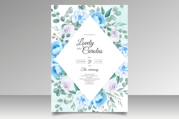 Crafting Your Elegant Invitation: Integrating the Soft Blue and White Wedding Card Template
