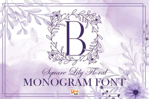 Discover the Romantic Charm of Square Lily Floral Monogram