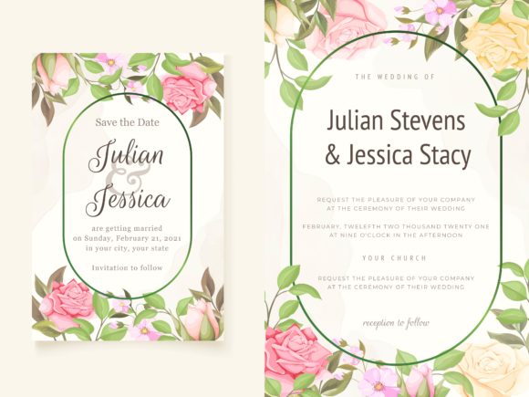Elegant Floral Wedding Invitation Templates