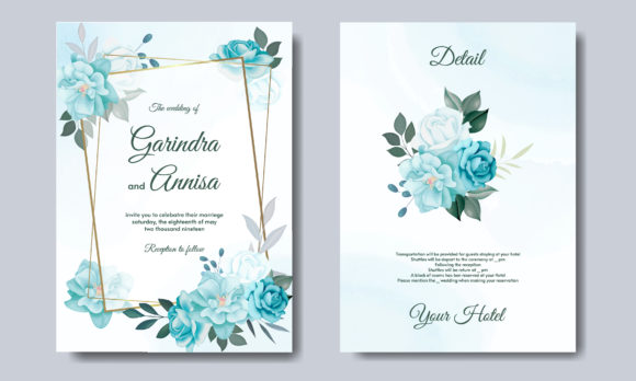 Elegant Wedding Invitation Flower Illustration Design