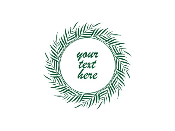 Elevate Your Design with a Circular Tropical Palm Leaf Frame Logo
