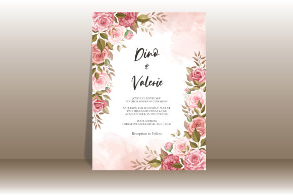Evaluating the Wedding Card with Roses Design Template