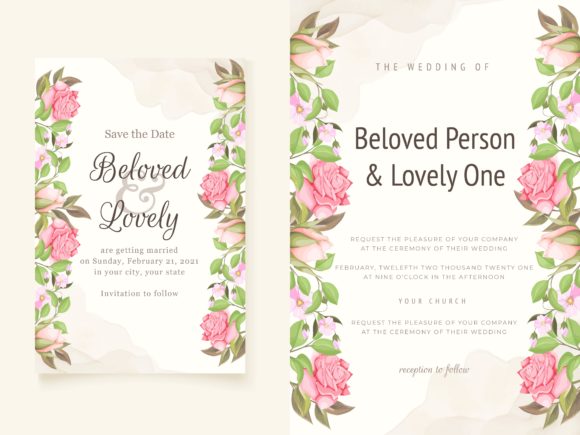 Florist Wedding Card Template Design