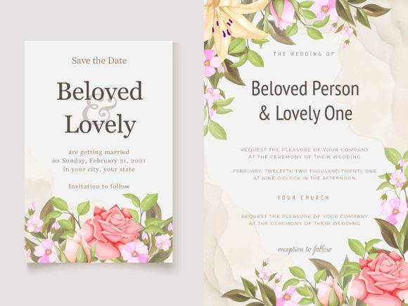 Florist Wedding Invitation Card Template: Elegant, Editable Design