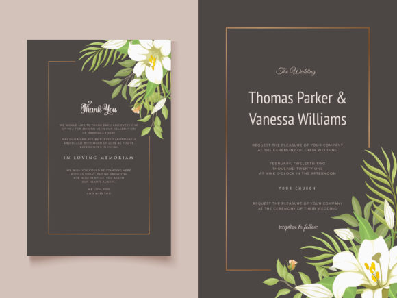 The Elegant Lily Flower Wedding Invitation Template: Your DIY Design Solution