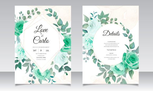 Wedding Invitation Greenery and Floral Design Templates